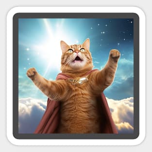 Funny Superhero Cat Sticker